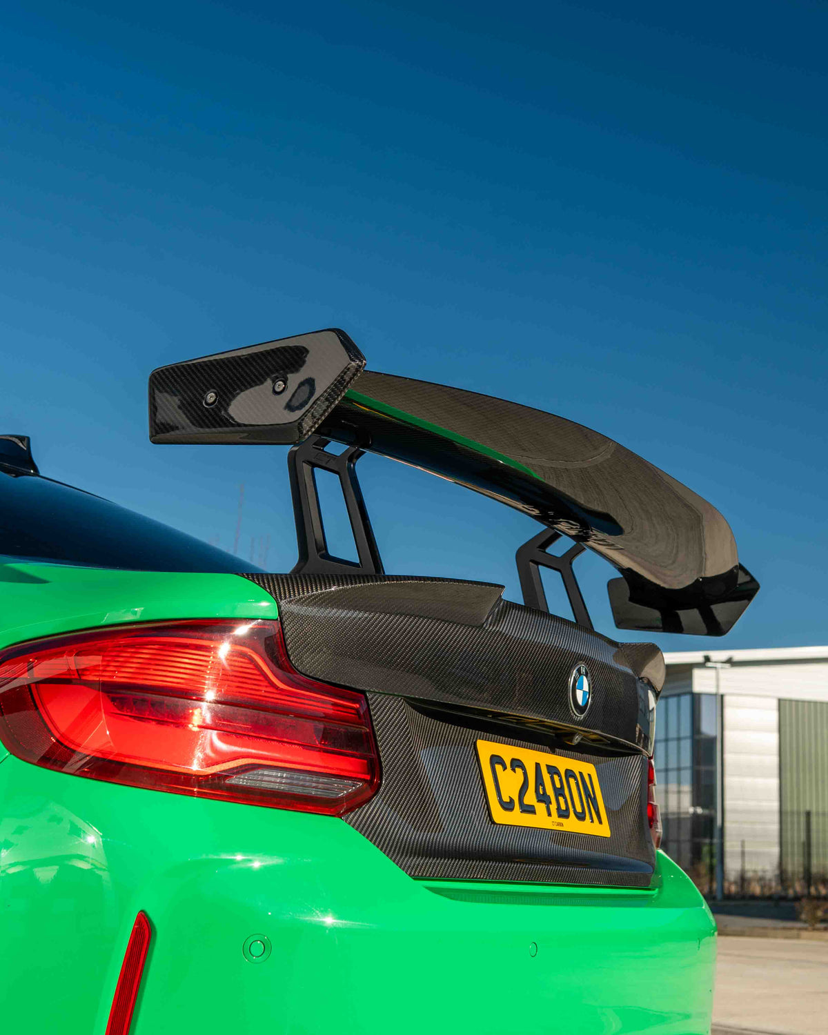 BMW F87 M2/M2C & F22 2 SERIES CARBON FIBRE SWAN NECK WING - CT DESIGN-Spoiler-CT CARBON-CT Carbon - High-quality carbon fiber and gloss black aerodynamic parts for premium sports and luxury vehicles.