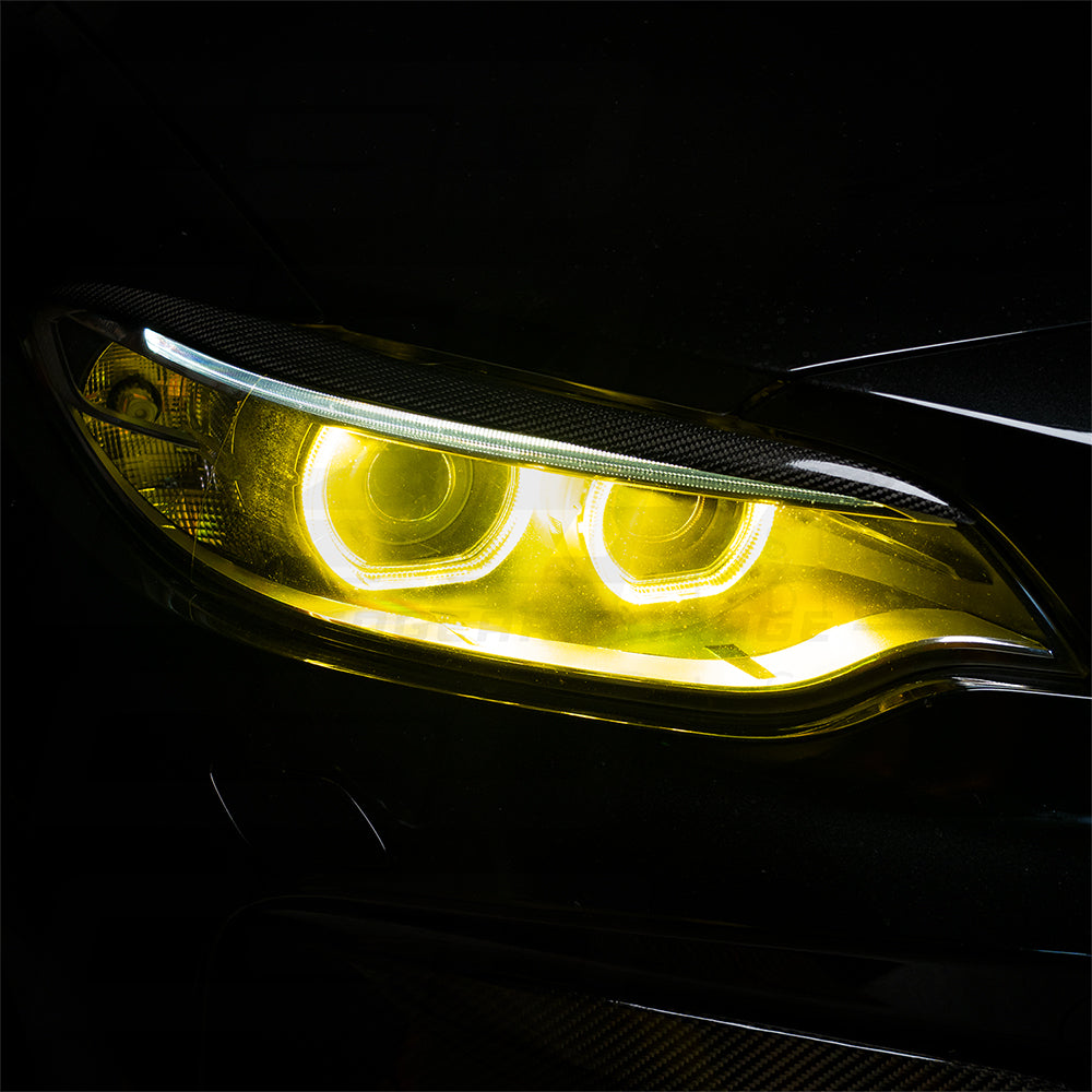 BMW F87 M2/M2C PRE-LCI YELLOW XENON DRL MODULE SET (2014-2018)-DRL-CT CARBON-CT Carbon - High-quality carbon fiber and gloss black aerodynamic parts for premium sports and luxury vehicles.