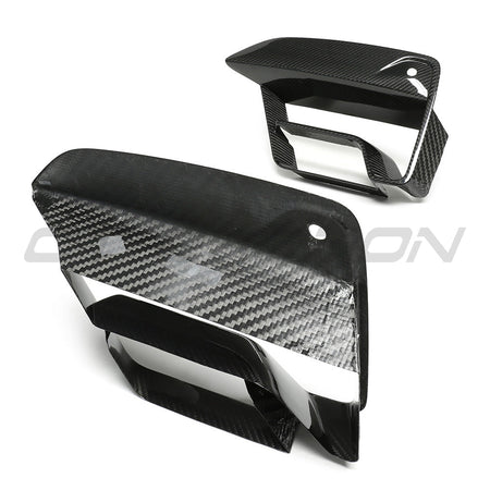 BMW F90 M5 2021+ LCI CARBON FIBRE BUMPER VENT COVERS-Grille-CT CARBON-CT Carbon - High-quality carbon fiber and gloss black aerodynamic parts for premium sports and luxury vehicles.