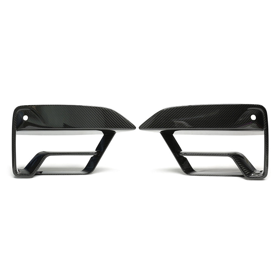 BMW F90 M5 2021+ LCI CARBON FIBRE BUMPER VENT COVERS-Grille-CT CARBON-CT Carbon - High-quality carbon fiber and gloss black aerodynamic parts for premium sports and luxury vehicles.