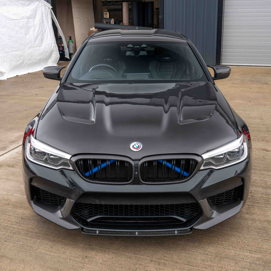 BMW F90 M5 & G30 5 SERIES CARBON FIBRE BONNET-Bonnet-CT CARBON-CT Carbon - High-quality carbon fiber and gloss black aerodynamic parts for premium sports and luxury vehicles.