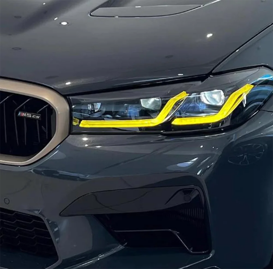 BMW F90 M5 LCI YELLOW ADAPTIVE DRL MODULE SET (2021-2022)-Accessories-CT CARBON-CT Carbon - High-quality carbon fiber and gloss black aerodynamic parts for premium sports and luxury vehicles.
