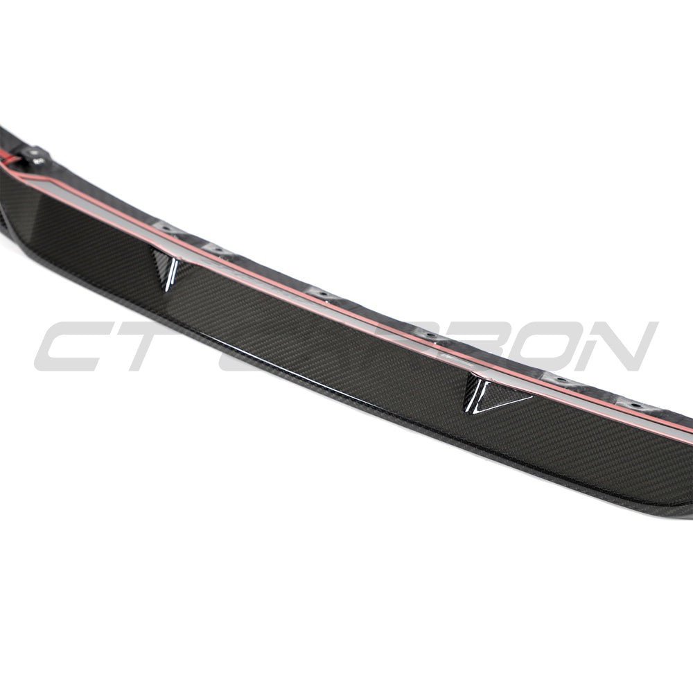 BMW F95 X5M 2019-2022 (PRE-LCI) CARBON FIBRE SPLITTER - CT DESIGN-Splitter-CT CARBON-CT Carbon - High-quality carbon fiber and gloss black aerodynamic parts for premium sports and luxury vehicles.