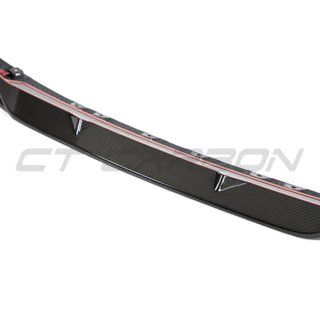 BMW F95 X5M 2019-2022 (PRE-LCI) CARBON FIBRE SPLITTER - CT DESIGN-Splitter-CT CARBON-CT Carbon - High-quality carbon fiber and gloss black aerodynamic parts for premium sports and luxury vehicles.