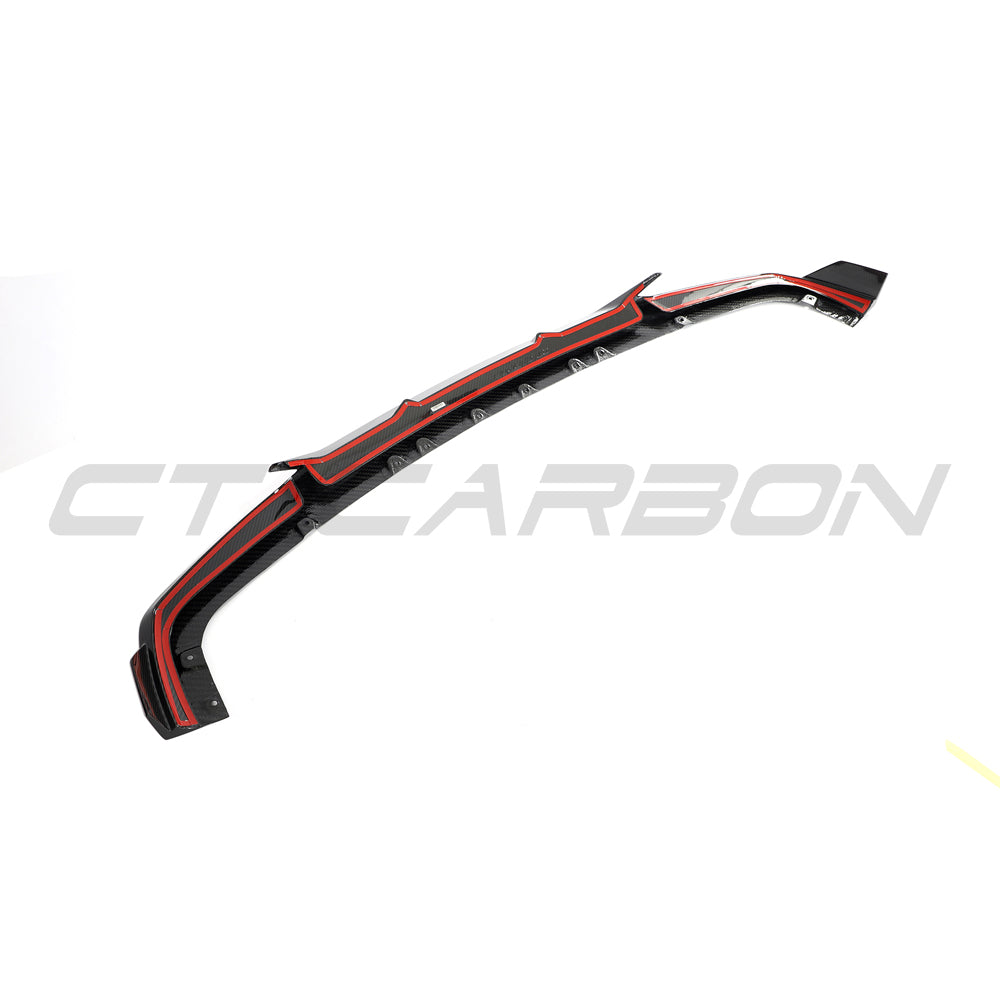 BMW F95 X5M 2019-2022 (PRE-LCI) CARBON FIBRE SPLITTER - CT DESIGN-Splitter-CT CARBON-CT Carbon - High-quality carbon fiber and gloss black aerodynamic parts for premium sports and luxury vehicles.