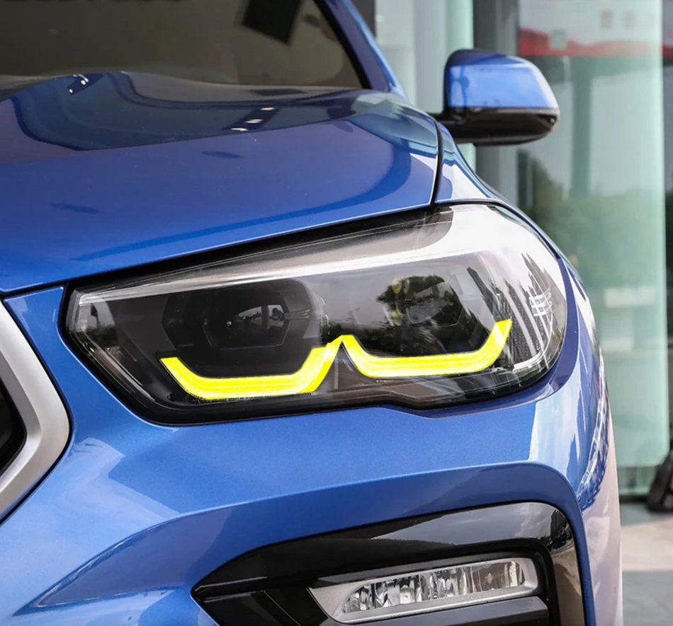 BMW F96 X6M YELLOW ADAPTIVE DRL MODULE SET (2019-2022)-Accessories-CT CARBON-CT Carbon - High-quality carbon fiber and gloss black aerodynamic parts for premium sports and luxury vehicles.