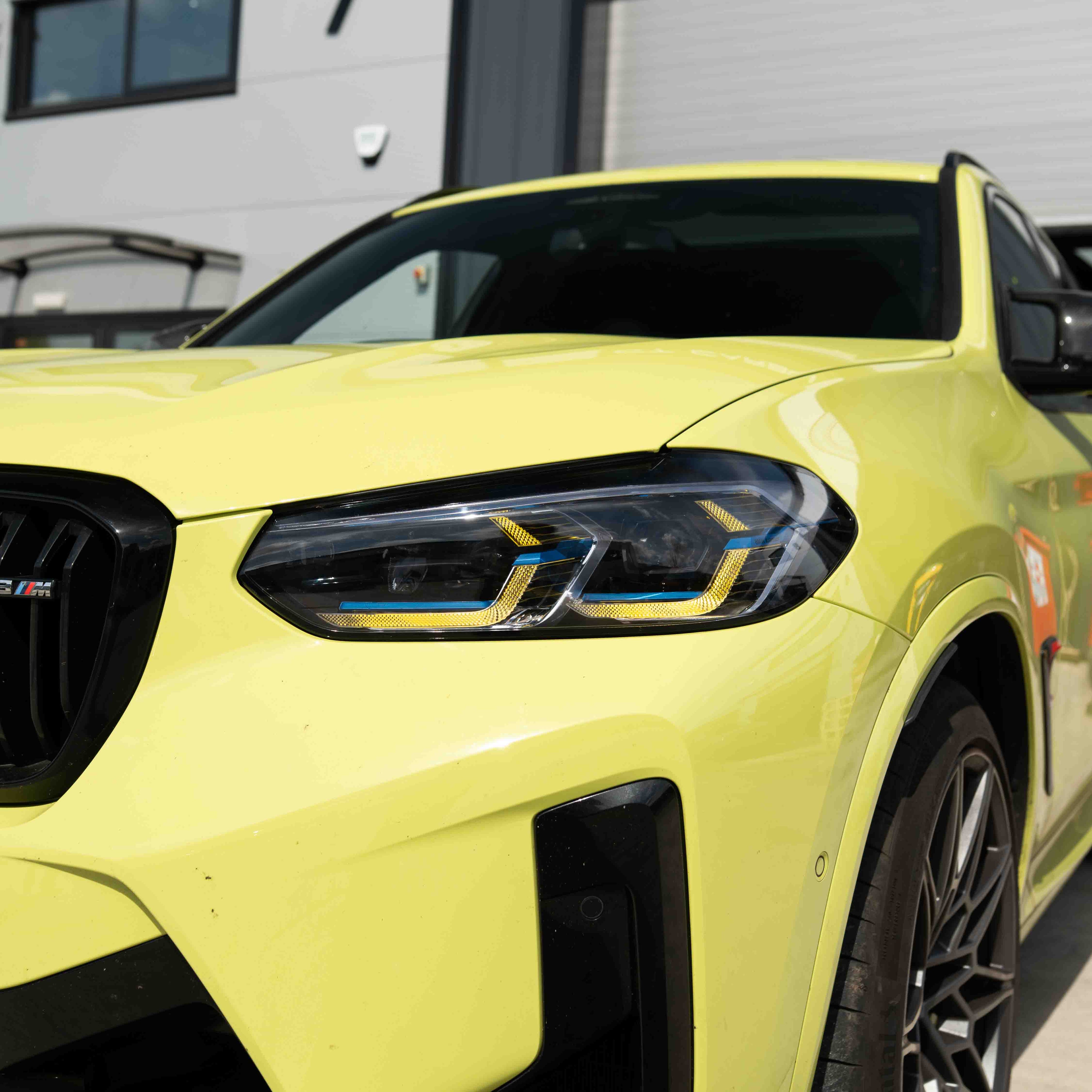 BMW F97 X3M LCI YELLOW ADAPTIVE DRL MODULE SET (2022+)-CT CARBON-CT Carbon - High-quality carbon fiber and gloss black aerodynamic parts for premium sports and luxury vehicles.
