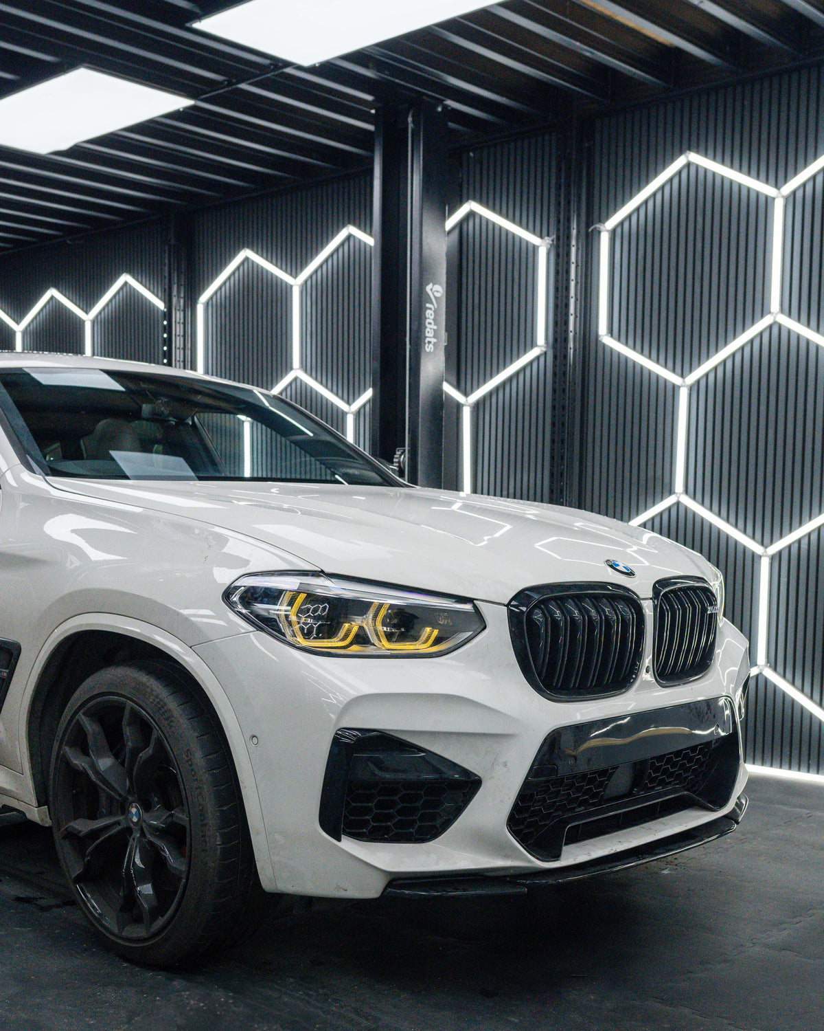 BMW F98 X4M PRE-LCI YELLOW ADAPTIVE DRL MODULE SET (2018-2021)-CT CARBON-CT Carbon - High-quality carbon fiber and gloss black aerodynamic parts for premium sports and luxury vehicles.