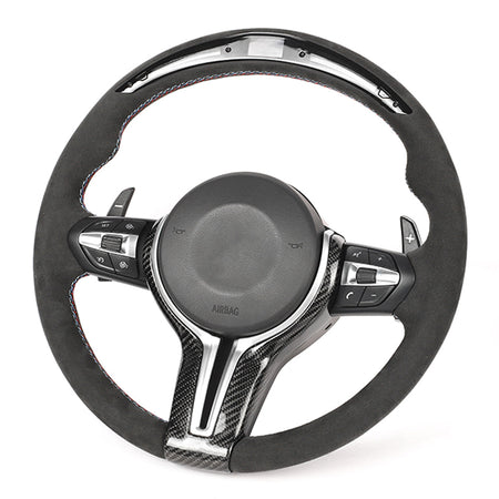 BMW FXX ALCANTARA / LED CUSTOM STEERING WHEEL-Custom Steering Wheels-CT CARBON-CT Carbon - High-quality carbon fiber and gloss black aerodynamic parts for premium sports and luxury vehicles.