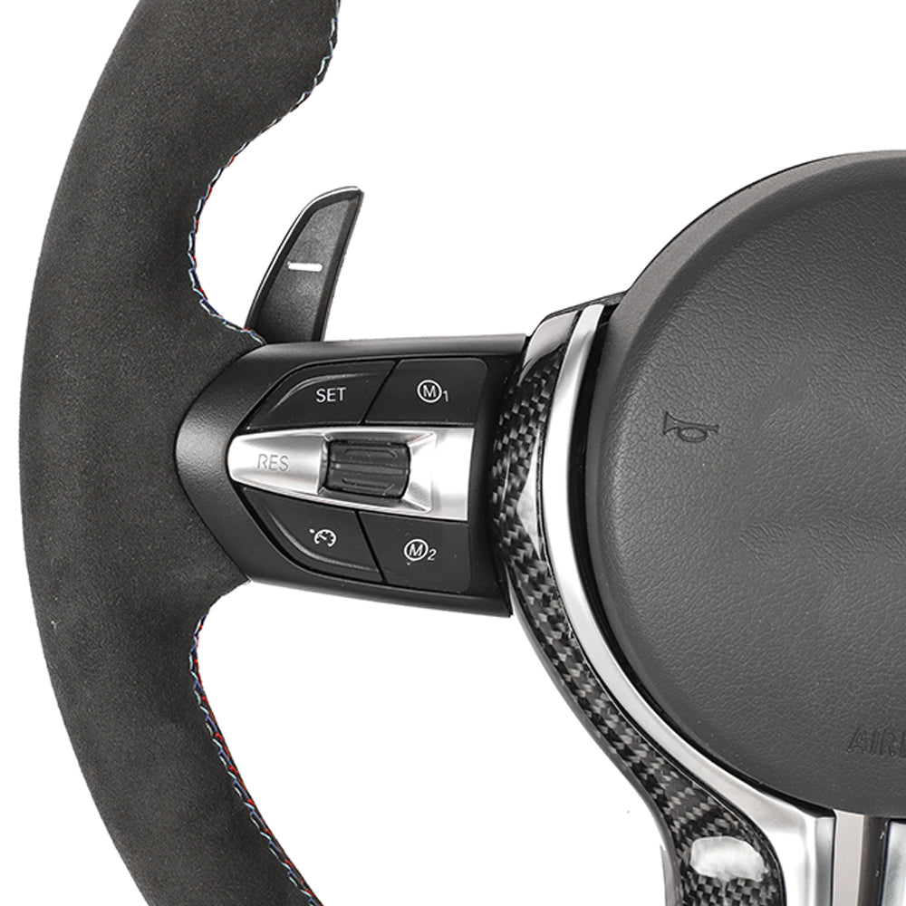 BMW FXX ALCANTARA / LED CUSTOM STEERING WHEEL-Custom Steering Wheels-CT CARBON-CT Carbon - High-quality carbon fiber and gloss black aerodynamic parts for premium sports and luxury vehicles.