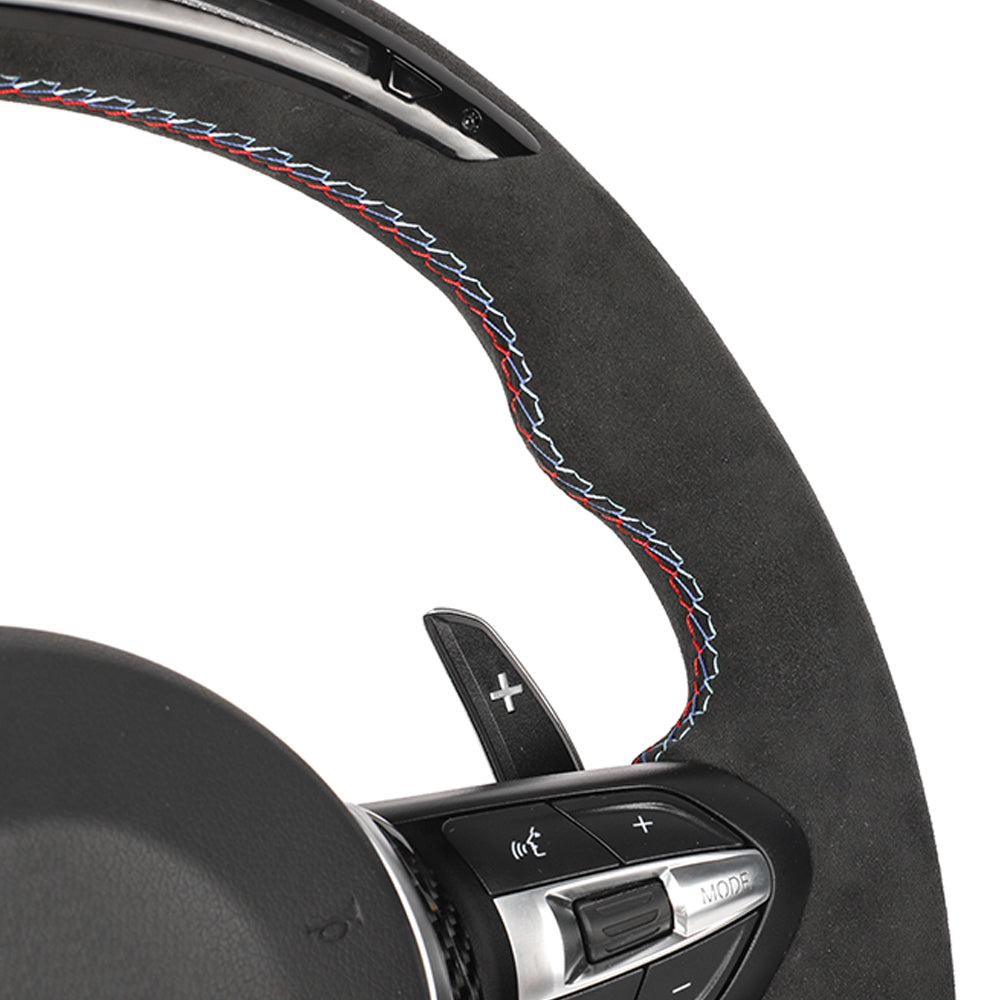 BMW FXX ALCANTARA / LED CUSTOM STEERING WHEEL-Custom Steering Wheels-CT CARBON-CT Carbon - High-quality carbon fiber and gloss black aerodynamic parts for premium sports and luxury vehicles.