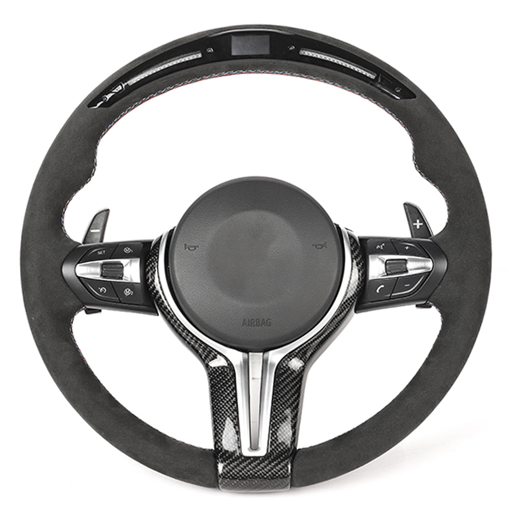 BMW FXX ALCANTARA / LED CUSTOM STEERING WHEEL-Custom Steering Wheels-CT CARBON-CT Carbon - High-quality carbon fiber and gloss black aerodynamic parts for premium sports and luxury vehicles.