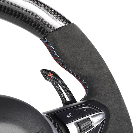 BMW FXX CARBON FIBRE / ALCANTARA CUSTOM STEERING WHEEL-Custom Steering Wheels-CT CARBON-CT Carbon - High-quality carbon fiber and gloss black aerodynamic parts for premium sports and luxury vehicles.