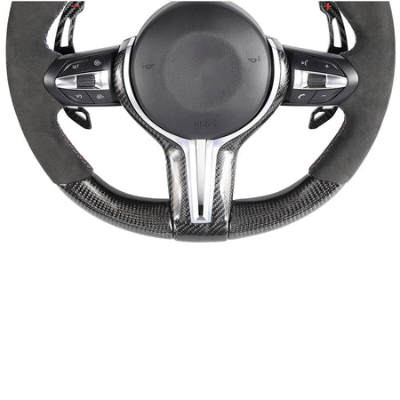 BMW FXX CARBON FIBRE / ALCANTARA CUSTOM STEERING WHEEL-Custom Steering Wheels-CT CARBON-CT Carbon - High-quality carbon fiber and gloss black aerodynamic parts for premium sports and luxury vehicles.
