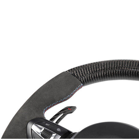BMW FXX CARBON FIBRE / ALCANTARA CUSTOM STEERING WHEEL-Custom Steering Wheels-CT CARBON-CT Carbon - High-quality carbon fiber and gloss black aerodynamic parts for premium sports and luxury vehicles.