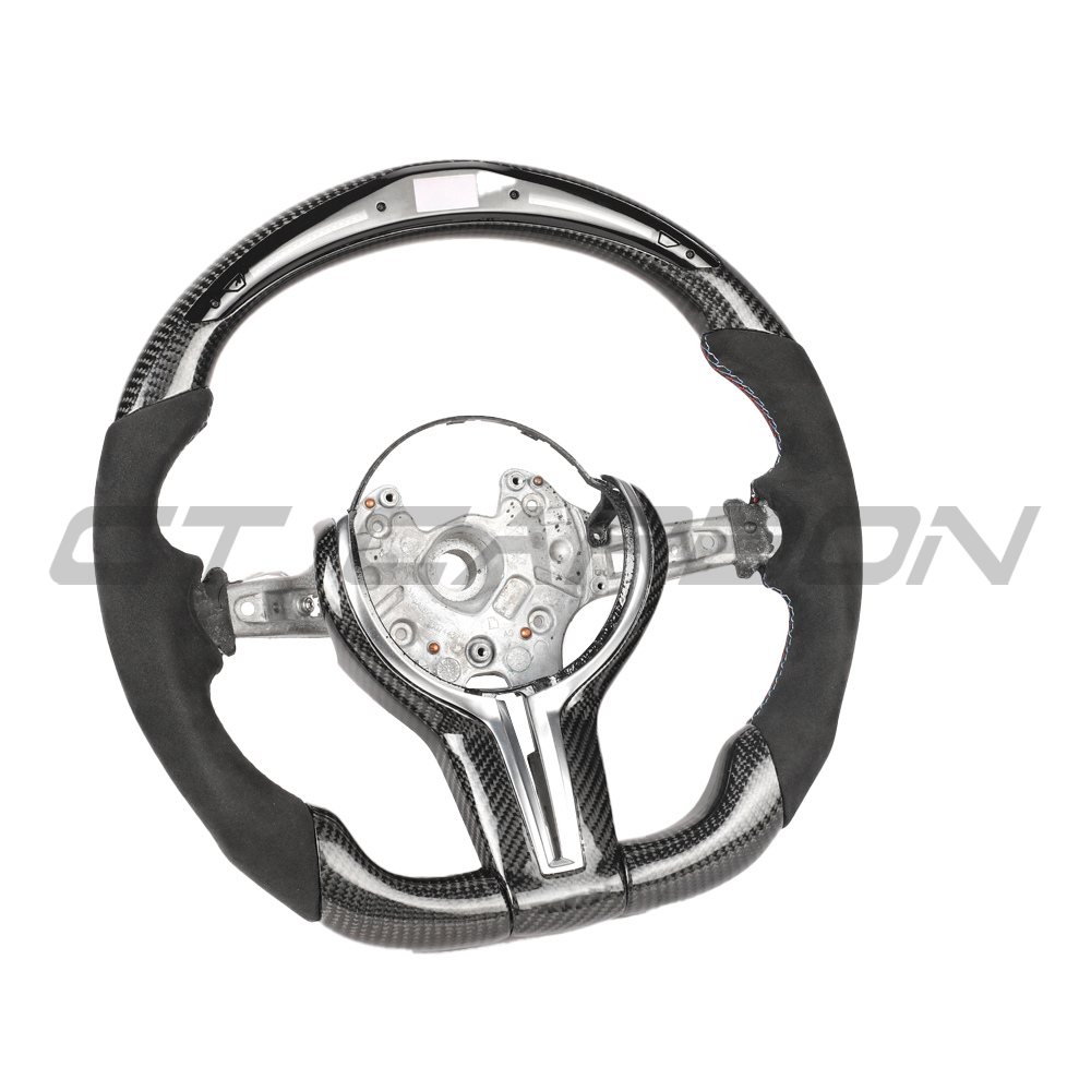 BMW FXX CARBON FIBRE / ALCANTARA / LED FLAT BOTTOM CUSTOM STEERING WHEEL-Custom Steering Wheels-CT CARBON-CT Carbon - High-quality carbon fiber and gloss black aerodynamic parts for premium sports and luxury vehicles.