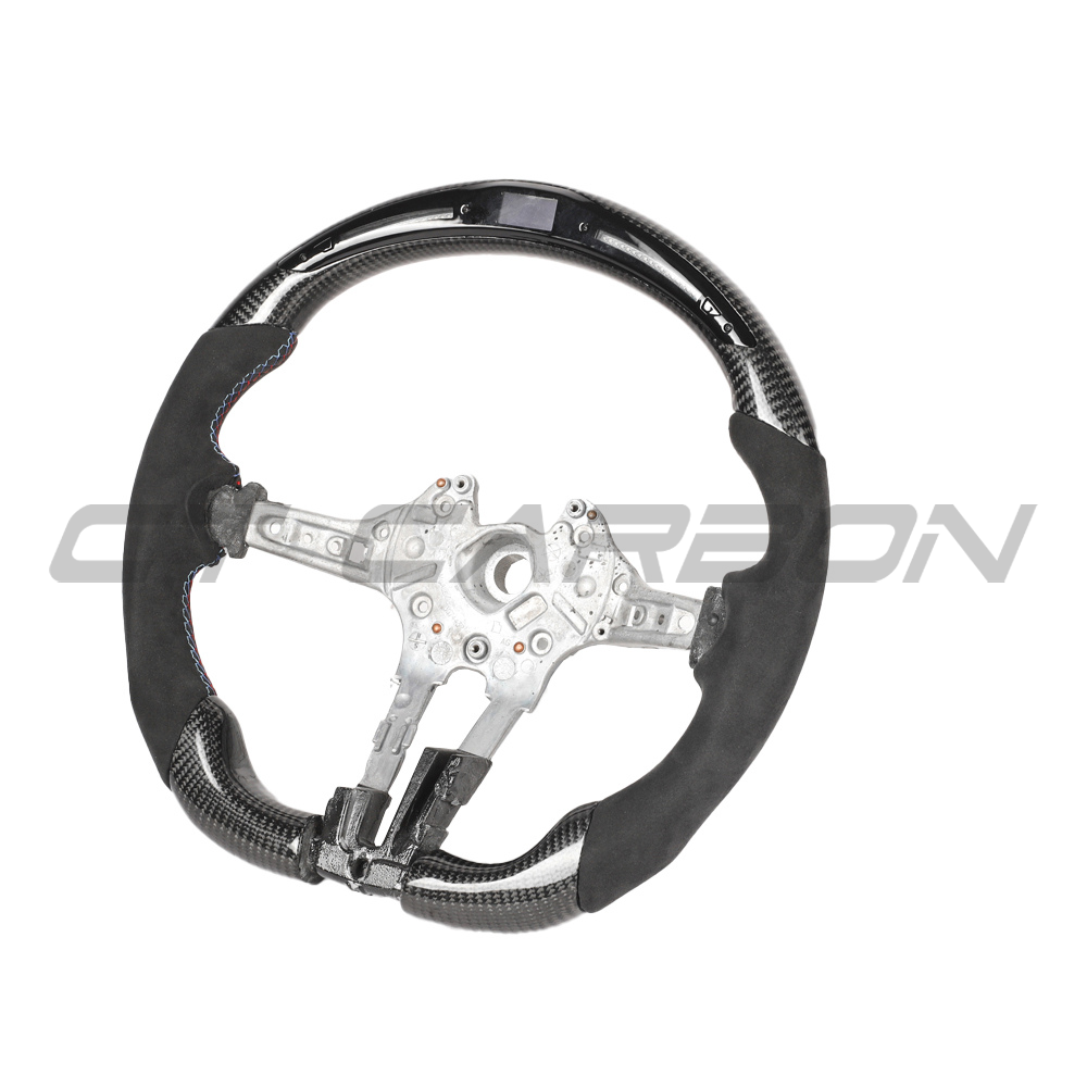 BMW FXX CARBON FIBRE / ALCANTARA / LED FLAT BOTTOM CUSTOM STEERING WHEEL-Custom Steering Wheels-CT CARBON-CT Carbon - High-quality carbon fiber and gloss black aerodynamic parts for premium sports and luxury vehicles.
