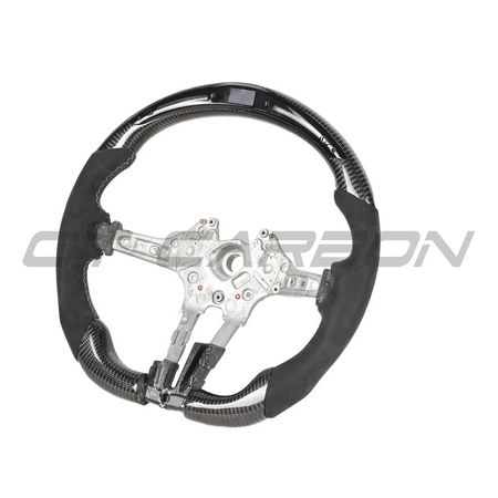 BMW FXX CARBON FIBRE / ALCANTARA / LED FLAT BOTTOM CUSTOM STEERING WHEEL-Custom Steering Wheels-CT CARBON-CT Carbon - High-quality carbon fiber and gloss black aerodynamic parts for premium sports and luxury vehicles.
