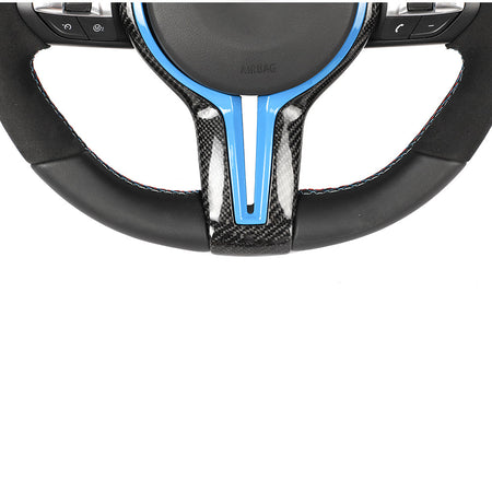 BMW FXX LEATHER / ALCANTARA / FLAT BOTTOM CUSTOM STEERING WHEEL-Custom Steering Wheels-CT CARBON-CT Carbon - High-quality carbon fiber and gloss black aerodynamic parts for premium sports and luxury vehicles.