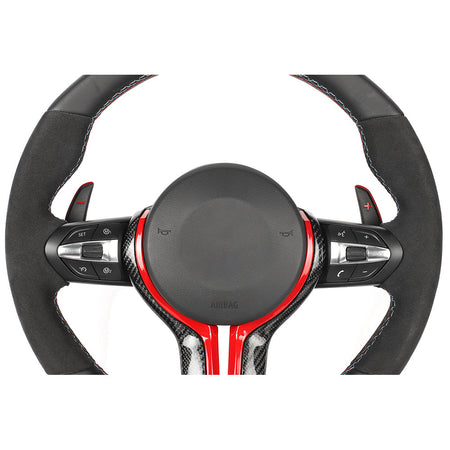 BMW FXX LEATHER / ALCANTARA / FLAT BOTTOM CUSTOM STEERING WHEEL-Custom Steering Wheels-CT CARBON-CT Carbon - High-quality carbon fiber and gloss black aerodynamic parts for premium sports and luxury vehicles.