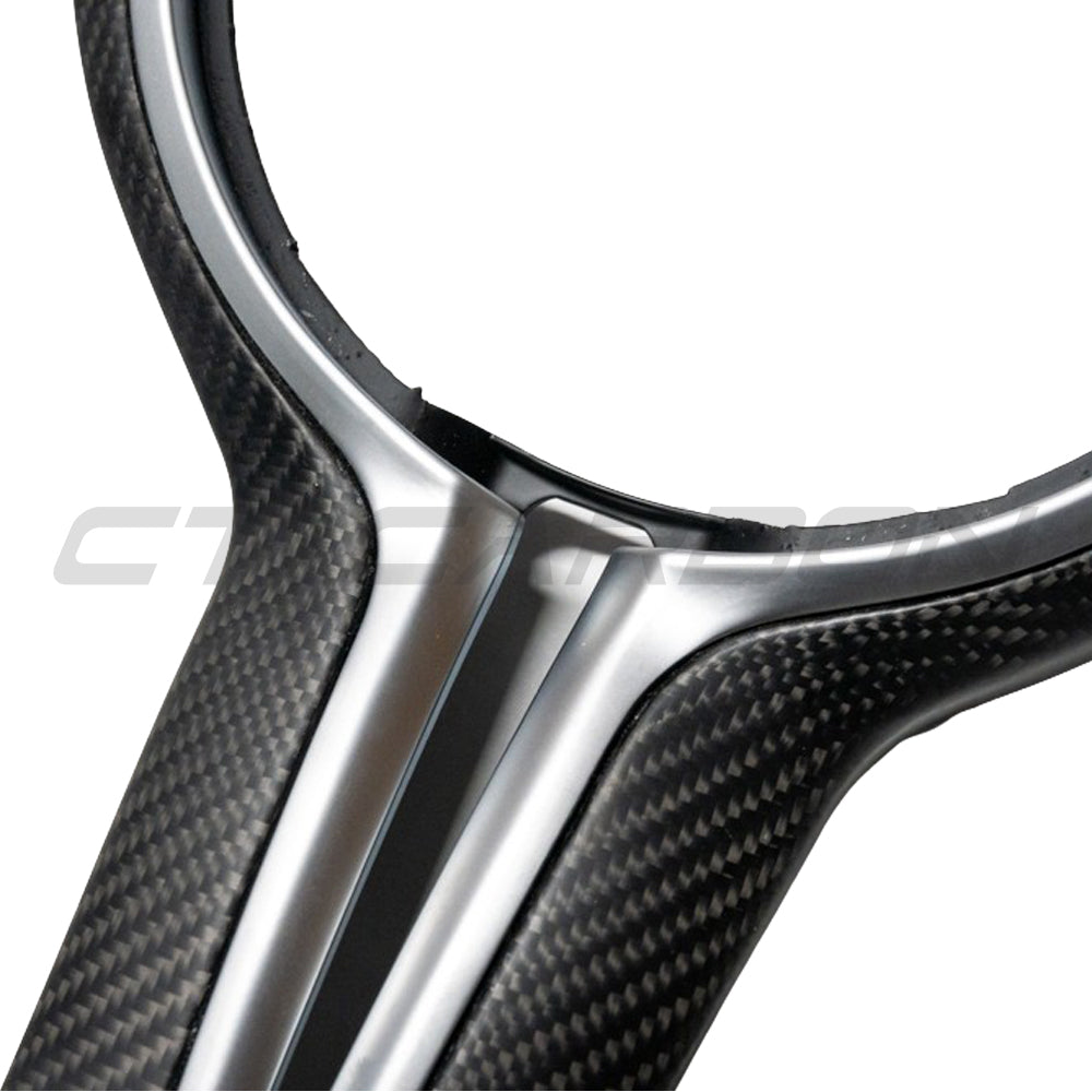 BMW Fxx M CAR MATTE CARBON FIBRE STEERING WHEEL TRIM-Accessories-CT CARBON-CT Carbon - High-quality carbon fiber and gloss black aerodynamic parts for premium sports and luxury vehicles.
