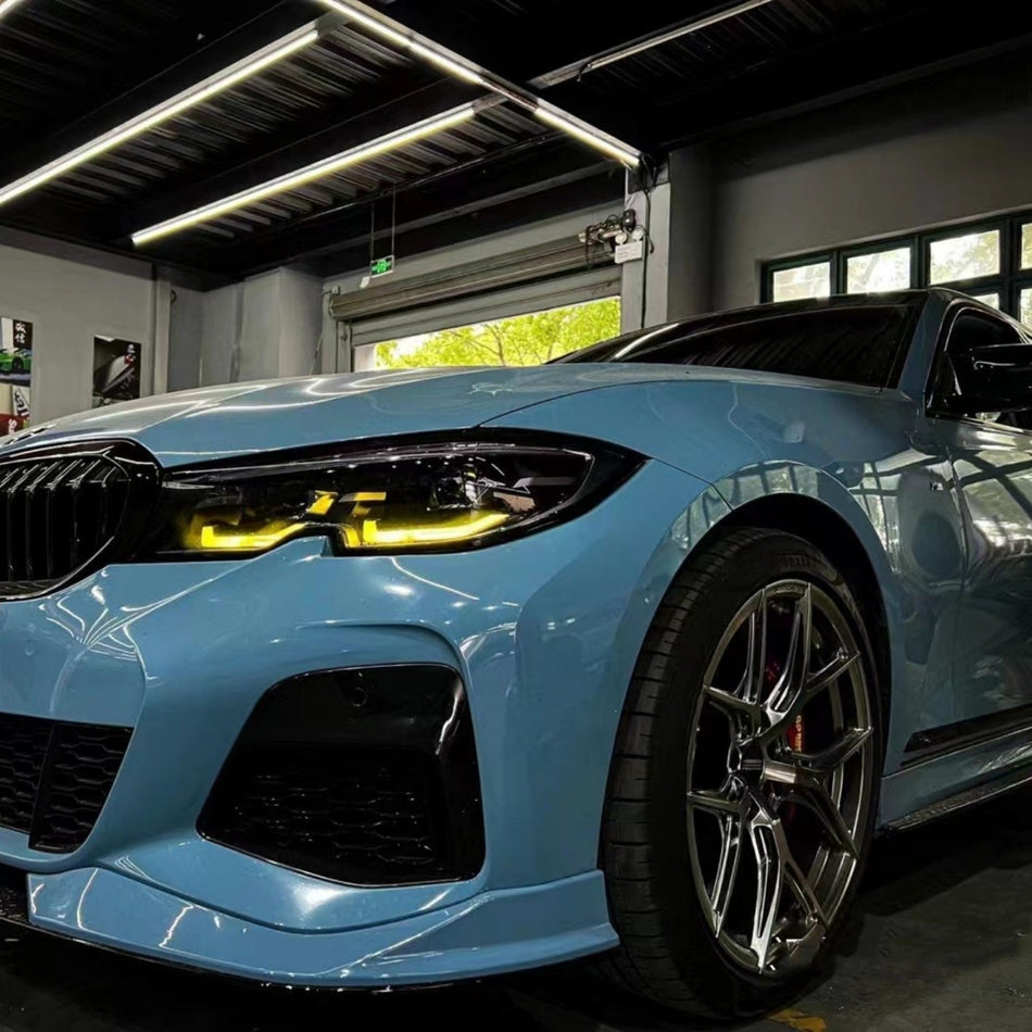BMW G20/G21 3 SERIES YELLOW ADAPTIVE DRL MODULE SET (2019-2022)-DRL-CT CARBON-CT Carbon - High-quality carbon fiber and gloss black aerodynamic parts for premium sports and luxury vehicles.