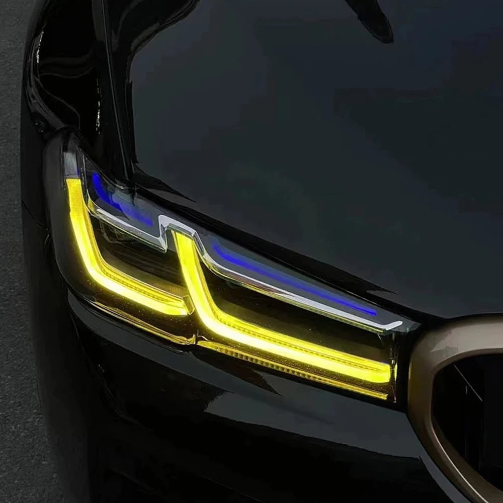 BMW G30/G31 5 SERIES LCI YELLOW ADAPTIVE DRL MODULE SET (2021-2022)-Accessories-CT CARBON-CT Carbon - High-quality carbon fiber and gloss black aerodynamic parts for premium sports and luxury vehicles.