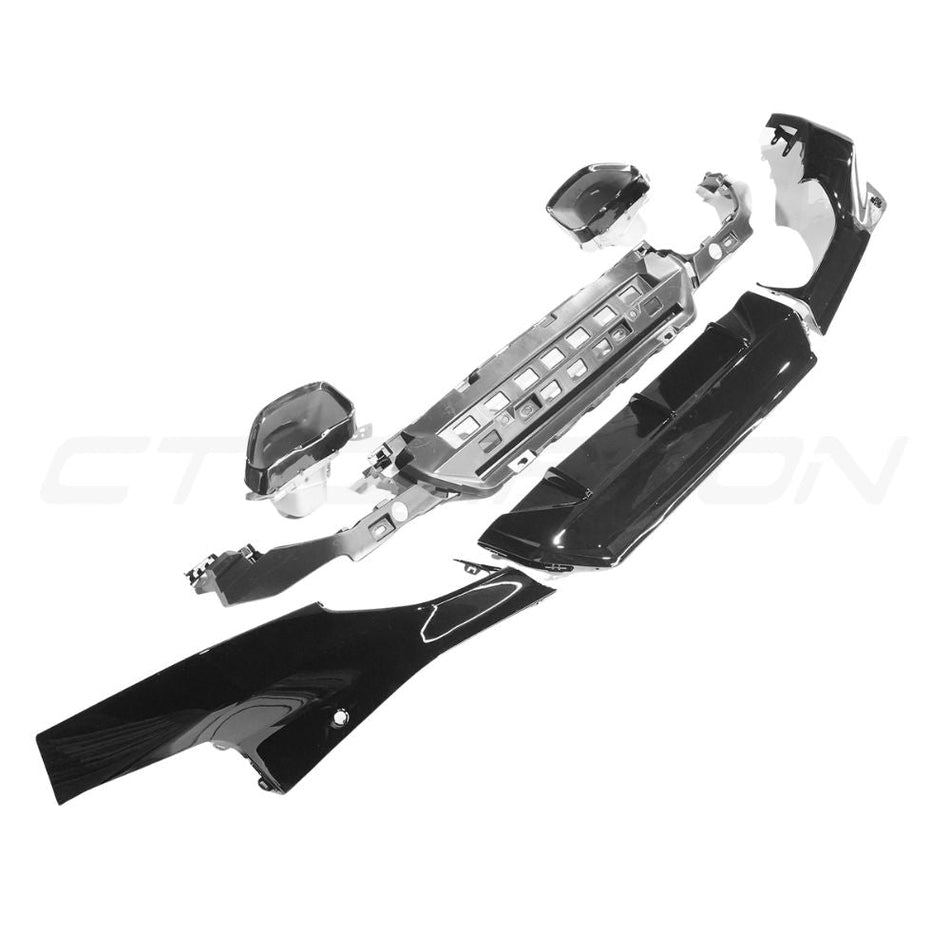 BMW G42 2 SERIES GLOSS BLACK DIFFUSER WITH TIPS - 240i STYLE