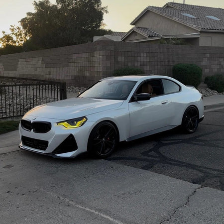 BMW G42 2 SERIES YELLOW ADAPTIVE DRL MODULE SET (2022+)-DRL-CT CARBON-CT Carbon - High-quality carbon fiber and gloss black aerodynamic parts for premium sports and luxury vehicles.