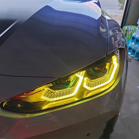 BMW G80/G81/G82/G83 M3 & M4 YELLOW ADAPTIVE DRL MODULE SET (2021-2025)-DRL-CT CARBON-CT Carbon - High-quality carbon fiber and gloss black aerodynamic parts for premium sports and luxury vehicles.