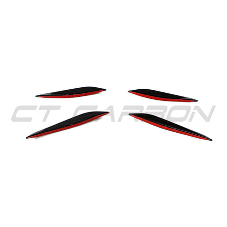 BMW G87 M2 CARBON FIBRE FRONT BUMPER CANARDS-Accessories-CT CARBON-CT Carbon - High-quality carbon fiber and gloss black aerodynamic parts for premium sports and luxury vehicles.