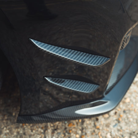 BMW G87 M2 CARBON FIBRE FRONT BUMPER CANARDS-Accessories-CT CARBON-CT Carbon - High-quality carbon fiber and gloss black aerodynamic parts for premium sports and luxury vehicles.
