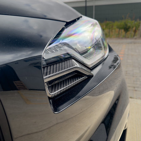 BMW G87 M2 CARBON FIBRE FRONT HEAD LIGHT ADD ON - CT DESIGN-Accessories-CT CARBON-CT Carbon - High-quality carbon fiber and gloss black aerodynamic parts for premium sports and luxury vehicles.