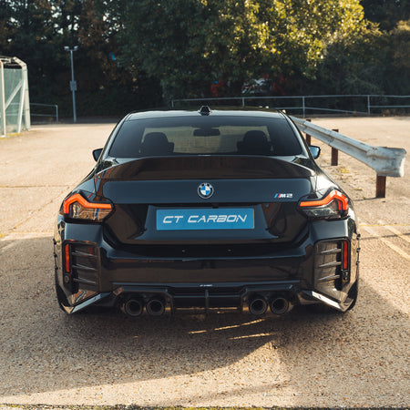 BMW G87 M2 CARBON FIBRE REAR BUMPER CORNERS - CT DESIGN-Accessories-CT CARBON-CT Carbon - High-quality carbon fiber and gloss black aerodynamic parts for premium sports and luxury vehicles.