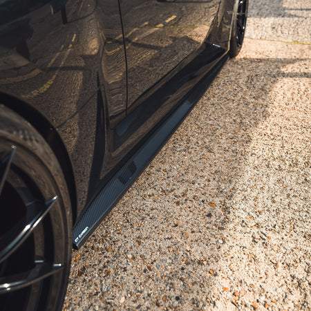 BMW G87 M2 CARBON FIBRE SIDE SKIRTS - CT DESIGN-Side Skirts-CT CARBON-CT Carbon - High-quality carbon fiber and gloss black aerodynamic parts for premium sports and luxury vehicles.