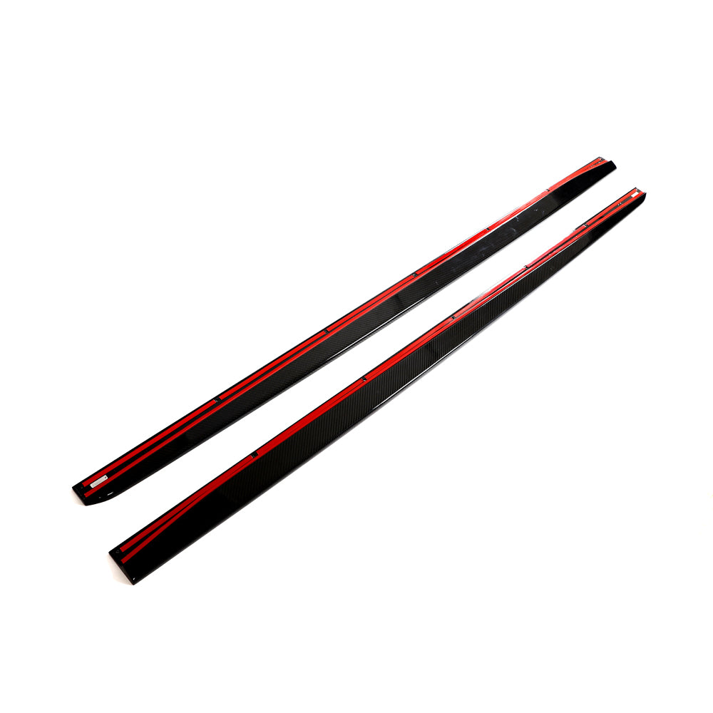 BMW G87 M2 CARBON FIBRE SIDE SKIRTS - CT DESIGN-Side Skirts-CT CARBON-CT Carbon - High-quality carbon fiber and gloss black aerodynamic parts for premium sports and luxury vehicles.