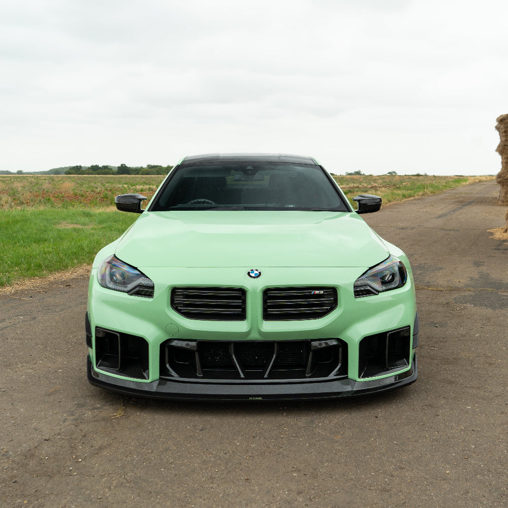 BMW G87 M2 CARBON FIBRE SPLITTER V2 - CT DESIGN-Splitter-CT CARBON-CT Carbon - High-quality carbon fiber and gloss black aerodynamic parts for premium sports and luxury vehicles.
