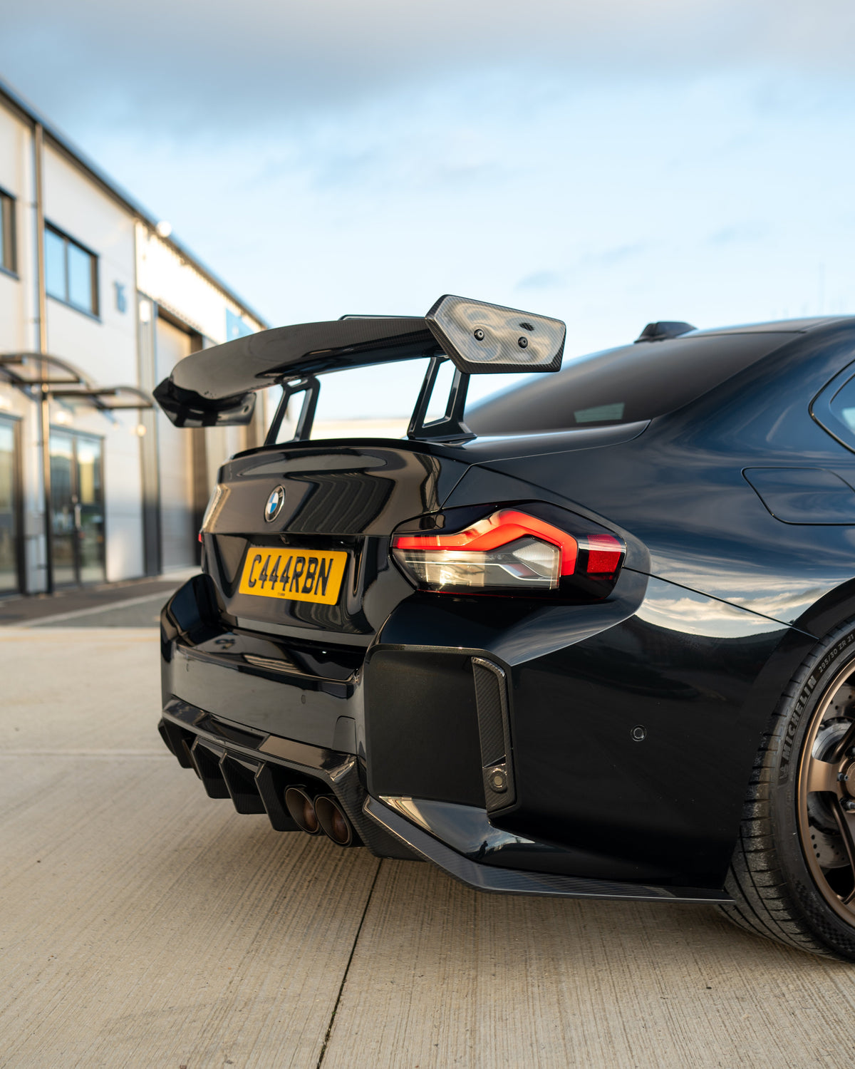 BMW G87 M2 & G42 2 SERIES CARBON FIBRE SWAN NECK WING - CT DESIGN-Spoiler-CT CARBON-CT Carbon - High-quality carbon fiber and gloss black aerodynamic parts for premium sports and luxury vehicles.