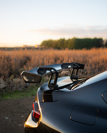 BMW G87 M2 & G42 2 SERIES CARBON FIBRE SWAN NECK WING - CT DESIGN-Spoiler-CT CARBON-CT Carbon - High-quality carbon fiber and gloss black aerodynamic parts for premium sports and luxury vehicles.
