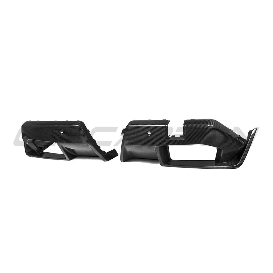 BMW G90/G99 M5 2024+ CARBON FIBRE DIFFUSER - MP-Diffuser-CT CARBON-CT Carbon - High-quality carbon fiber and gloss black aerodynamic parts for premium sports and luxury vehicles.