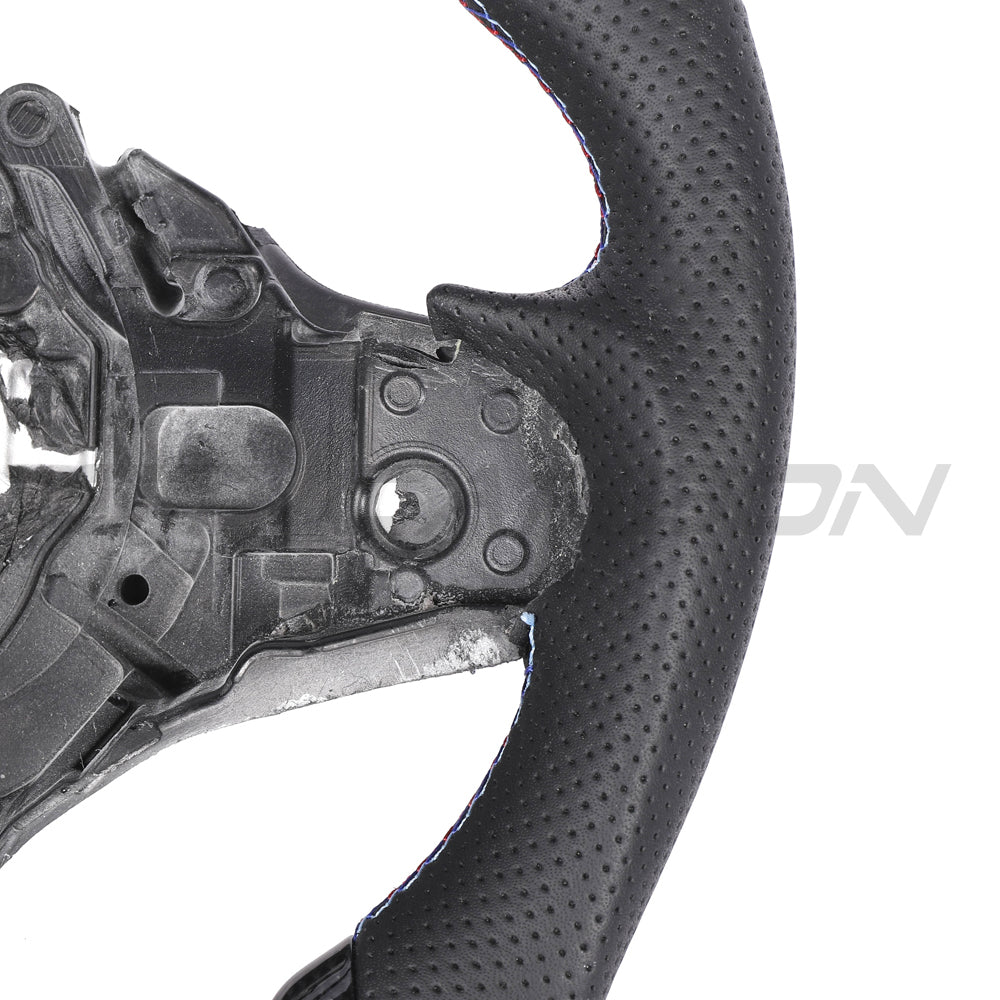 BMW GXX CARBON FIBRE / LEATHER / LED FLAT BOTTOM CUSTOM STEERING WHEEL-Custom Steering Wheels-CT CARBON-CT Carbon - High-quality carbon fiber and gloss black aerodynamic parts for premium sports and luxury vehicles.