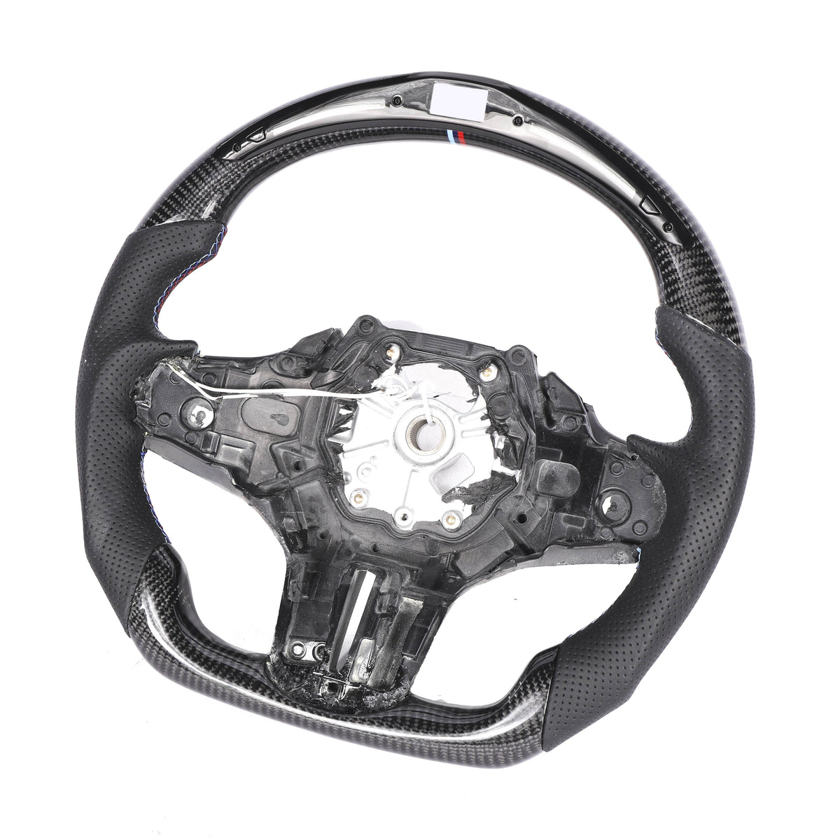 BMW GXX CARBON FIBRE / LEATHER / LED FLAT BOTTOM CUSTOM STEERING WHEEL-Custom Steering Wheels-CT CARBON-CT Carbon - High-quality carbon fiber and gloss black aerodynamic parts for premium sports and luxury vehicles.