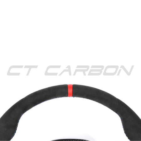 BMW GXX LCI ALCANTARA FLAT BOTTOM CUSTOM STEERING WHEEL-Custom Steering Wheels-CT CARBON-CT Carbon - High-quality carbon fiber and gloss black aerodynamic parts for premium sports and luxury vehicles.