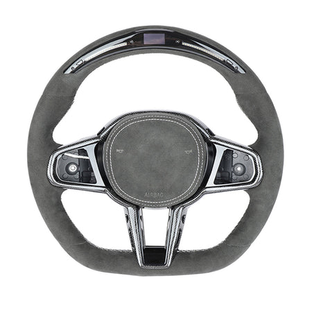 BMW GXX LCI ALCANTARA LED FLAT BOTTOM CUSTOM STEERING WHEEL-Custom Steering Wheels-CT CARBON-CT Carbon - High-quality carbon fiber and gloss black aerodynamic parts for premium sports and luxury vehicles.