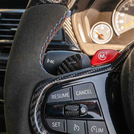 BMW GXX LCI CARBON FIBRE / ALCANTARA FLAT BOTTOM CUSTOM STEERING WHEEL-Custom Steering Wheels-CT CARBON-CT Carbon - High-quality carbon fiber and gloss black aerodynamic parts for premium sports and luxury vehicles.