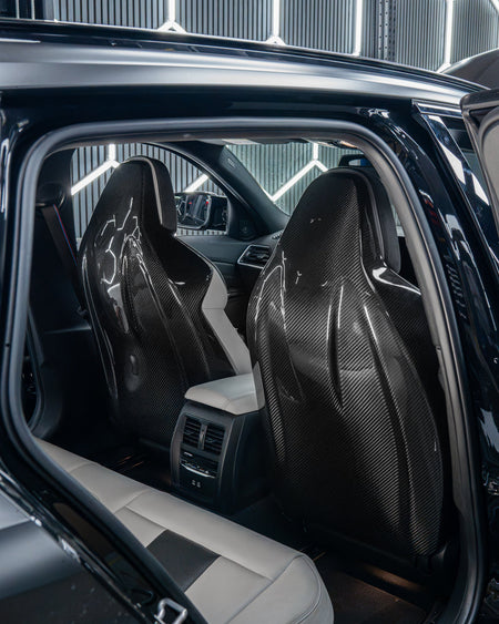 BMW GXX/F9X FULL CARBON FIBRE SEATS BACKS-Accessories-CT CARBON-CT Carbon - High-quality carbon fiber and gloss black aerodynamic parts for premium sports and luxury vehicles.