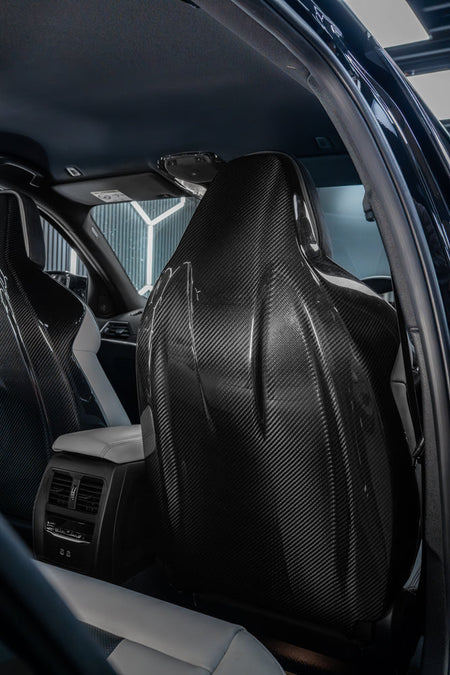 BMW GXX/F9X FULL CARBON FIBRE SEATS BACKS-Accessories-CT CARBON-CT Carbon - High-quality carbon fiber and gloss black aerodynamic parts for premium sports and luxury vehicles.