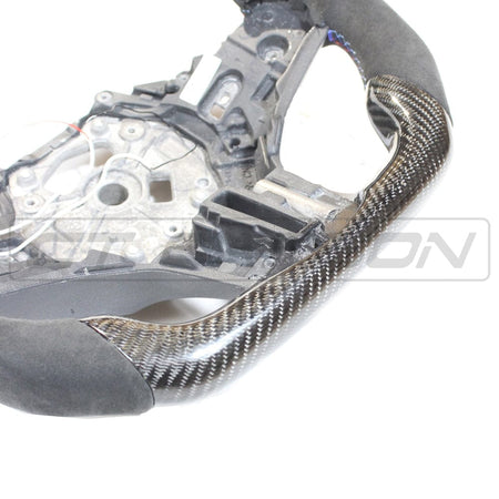BMW Gxx CARBON FIBRE / ALCANTARA / LED FLAT BOTTOM CUSTOM STEERING WHEEL-Custom Steering Wheels-CT CARBON-CT Carbon - High-quality carbon fiber and gloss black aerodynamic parts for premium sports and luxury vehicles.