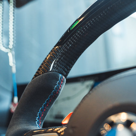BMW Gxx CARBON FIBRE / ALCANTARA / LED FLAT BOTTOM CUSTOM STEERING WHEEL-Custom Steering Wheels-CT CARBON-CT Carbon - High-quality carbon fiber and gloss black aerodynamic parts for premium sports and luxury vehicles.