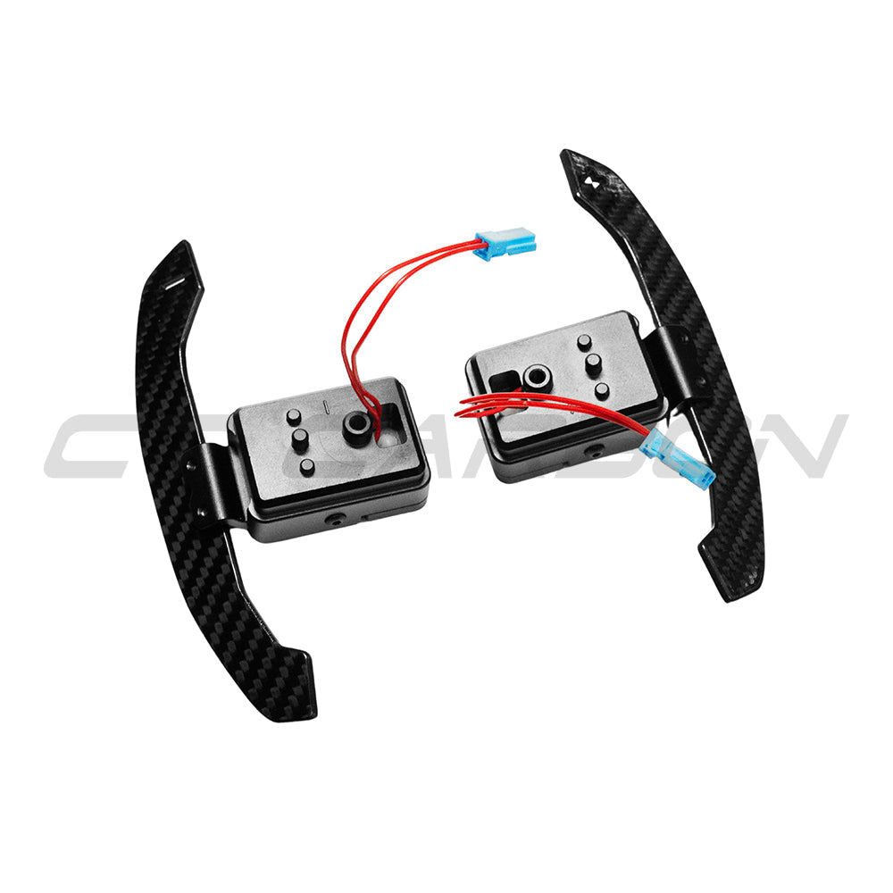 BMW Gxx CARBON FIBRE MAGNETIC SHIFTER PADDLES-Accessories-CT CARBON-CT Carbon - High-quality carbon fiber and gloss black aerodynamic parts for premium sports and luxury vehicles.
